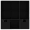 vidaXL Βιβλιοθήκη Μαύρη 98 x 30 x 98 εκ. από Επεξ. Ξύλο