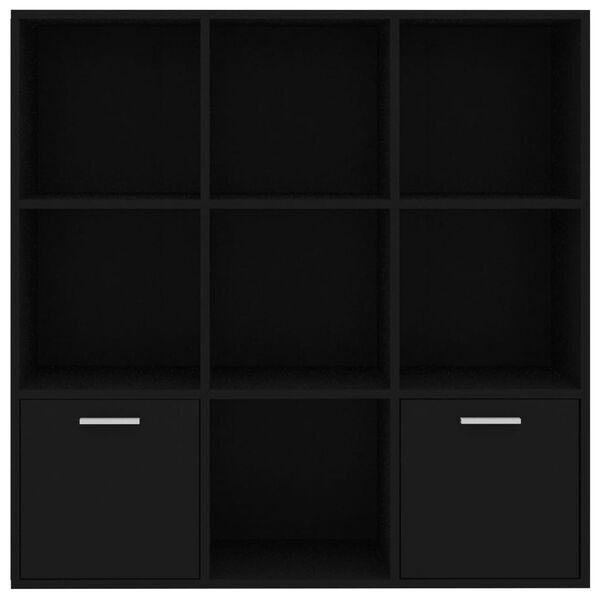 vidaXL Βιβλιοθήκη Μαύρη 98 x 30 x 98 εκ. από Επεξ. Ξύλο