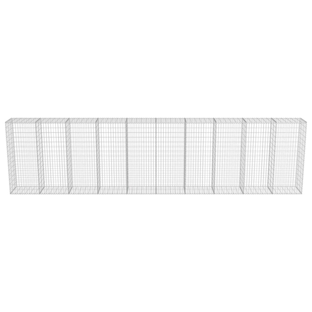 vidaXL Συρματοκιβώτιο Τοίχος 600x50x150 εκ. Γαλβαν.Χάλυβας + Καλύμματα
