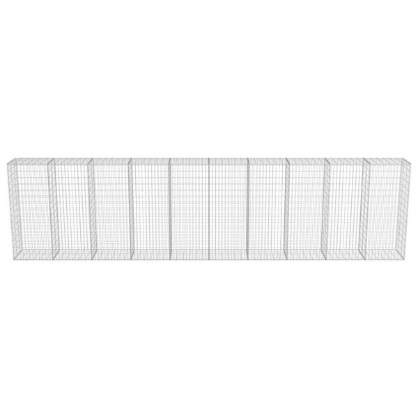 vidaXL Συρματοκιβώτιο Τοίχος 600x50x150 εκ. Γαλβαν.Χάλυβας + Καλύμματα