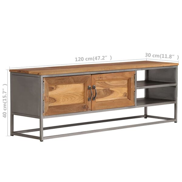 vidaXL Έπιπλο Τηλεόρασης 120x30x40 εκ. Ανακυκλωμένο Ξύλο Teak & Ατσάλι