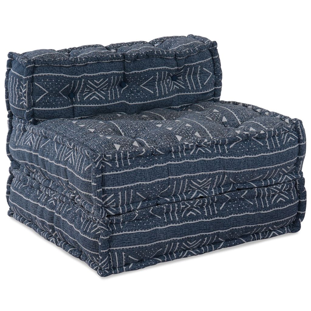 Kαναπές Pouffe 4 Θέσεων Modular Convertible VidaXL από Ίνες Indigo