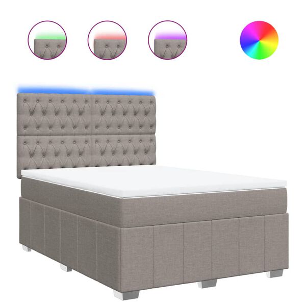 vidaXL &Kappa;&rho;&epsilon;&beta;ά&tau;&iota; Boxspring &mu;&epsilon; &Sigma;&tau;&rho;ώ&mu;&alpha; Taupe 140x200 &epsilon;&kappa;. &Upsilon;&phi;&alpha;&sigma;&mu;ά&tau;&iota;&nu;&omicron;
