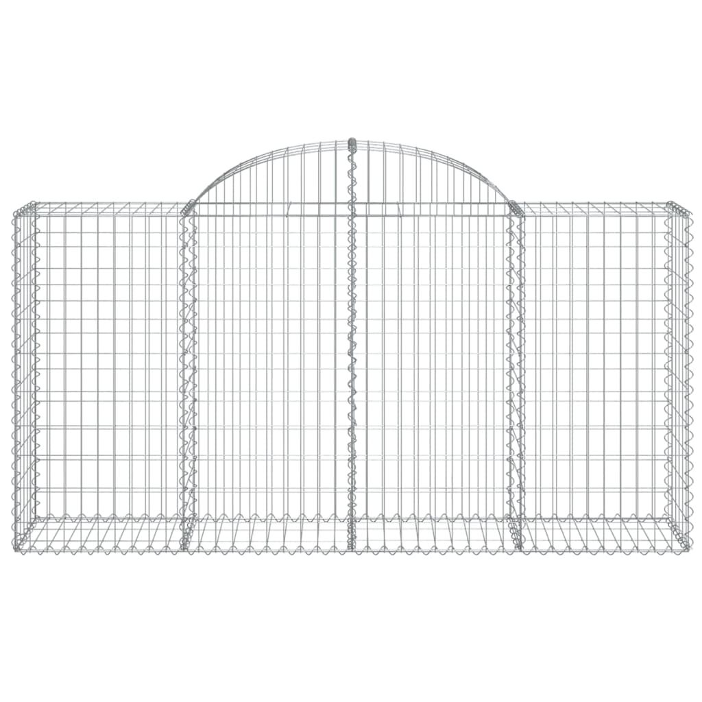vidaXL Συρματοκιβώτια Τοξωτά 5 τεμ. 200x50x100/120 εκ. Γαλβαν. Ατσάλι