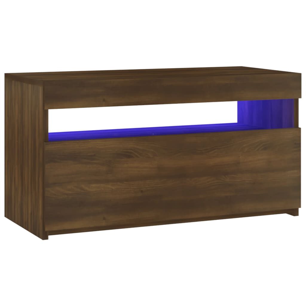 vidaXL Έπιπλο Τηλεόρασης με LED Καφέ Δρυς 75 x 35 x 40 εκ.