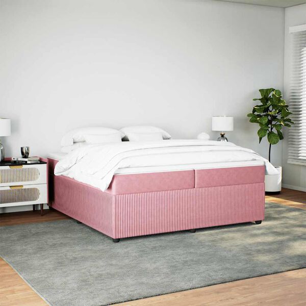 vidaXL &Kappa;&rho;&epsilon;&beta;ά&tau;&iota; Boxspring &mu;&epsilon; &Sigma;&tau;&rho;ώ&mu;&alpha; &Rho;&omicron;&zeta; 200x200 &epsilon;&kappa;. &Beta;&epsilon;&lambda;&omicron;ύ&delta;&iota;&nu;&omicron;