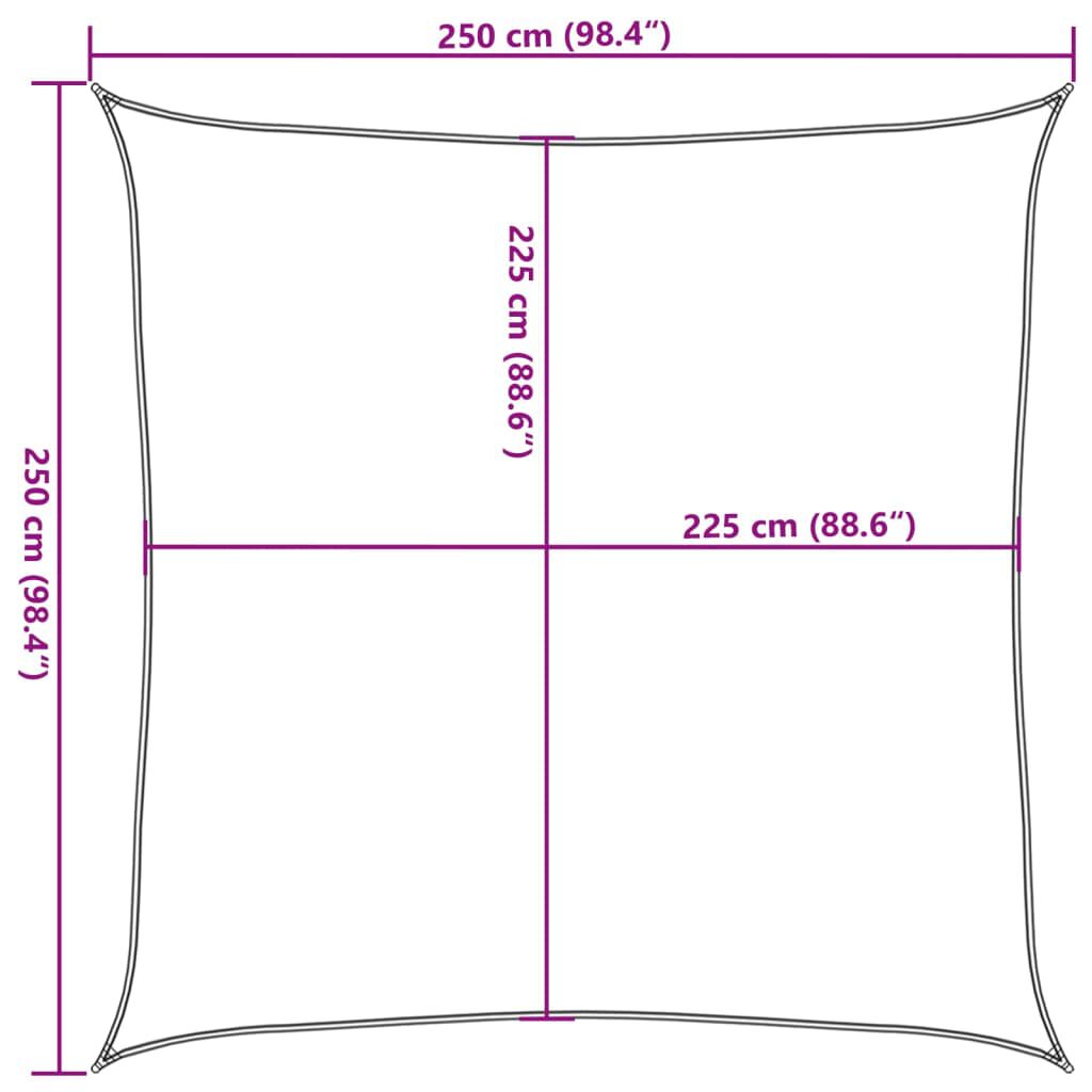 vidaXL Πανί Σκίασης Ανοιχτό Πράσινο 2,5 x 2,5 μ. από HDPE 160 γρ./μ²