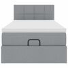 vidaXL Οθωμανικό κρεβάτι με στρώμα & LEDs Ανοιχτό γκρι 80x200cm ύφασμα