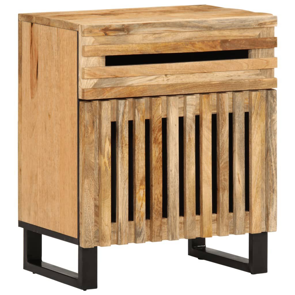 vidaXL Κομοδίνο 50 x 34 x 60 εκ. από Μασίφ Ακατέργαστο Ξύλο Μάνγκο