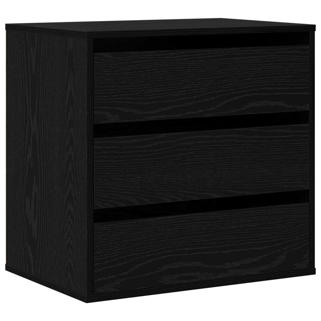 vidaXL Γωνιακό Κουτί με Συρτάρια Μαύρη Δρυς 60x41x58 εκ. Επεξεργασμένο Ξύλο