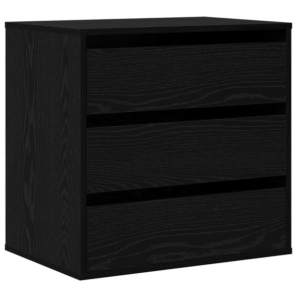 vidaXL Κουτί με Συρτάρια Μαύρη δρυς 60 x 41 x 58 cm Επεξεργασμένο ξύλο