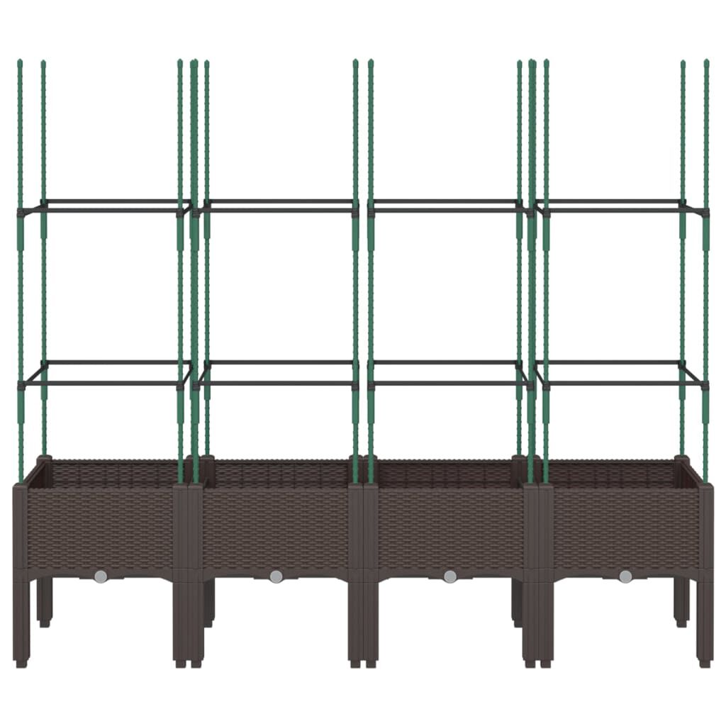 vidaXL Ζαρντινιέρα Κήπου με Καφασωτό Καφέ 160 x 40 x 142,5 εκ. από PP