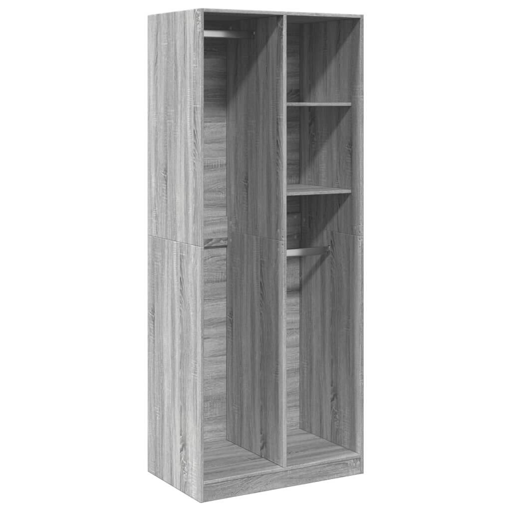 vidaXL Ντουλάπα Γκρι Sonoma 80x50x200 εκ. από Επεξεργασμένο Ξύλο