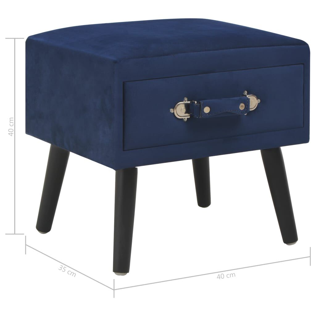 vidaXL Κομοδίνα 2 τεμ. Μπλε 40 x 35 x 40 εκ. Βελούδινα