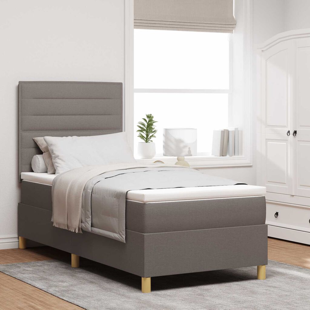 vidaXL Κρεβάτι Box Spring με Στρώμα Ταυπ 80x200 εκ Ύφασμα