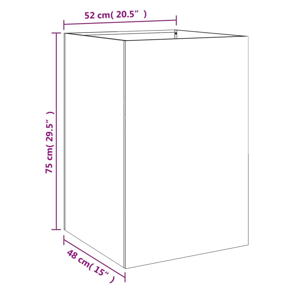 vidaXL Ζαρντινιέρα Ανθρακί 52x48x75 εκ. από Χάλυβα