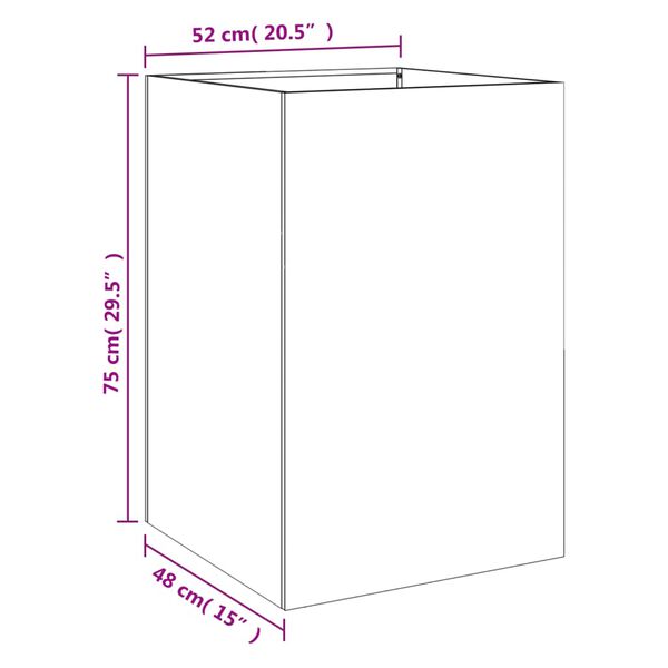 vidaXL Ζαρντινιέρα Ανθρακί 52x48x75 εκ. από Χάλυβα