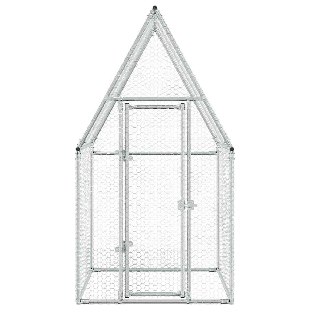 vidaXL Κοτέτσι - Κλουβί Ασημί 100x100x190 εκ. από Γαλβανισμένο Χάλυβα