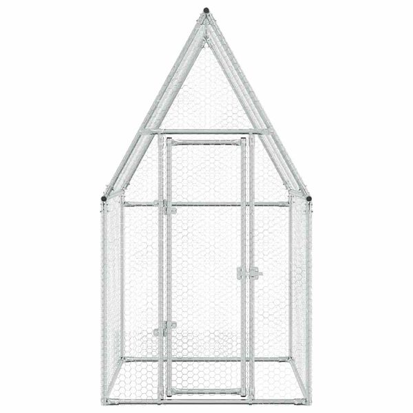 vidaXL Κοτέτσι - Κλουβί Ασημί 100x100x190 εκ. από Γαλβανισμένο Χάλυβα