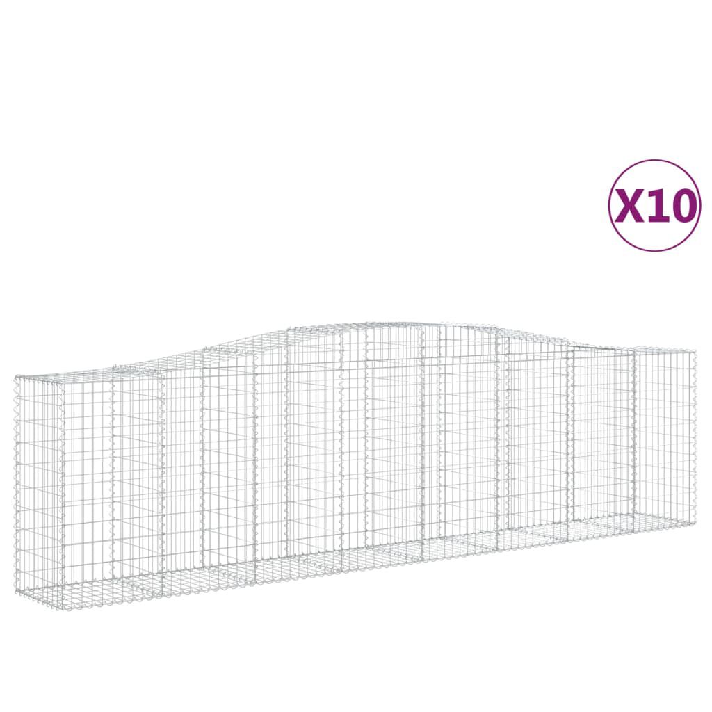 vidaXL Συρματοκιβώτια Τοξωτά 10 τεμ. 400x50x100/120 εκ. Γαλβαν. Ατσάλι