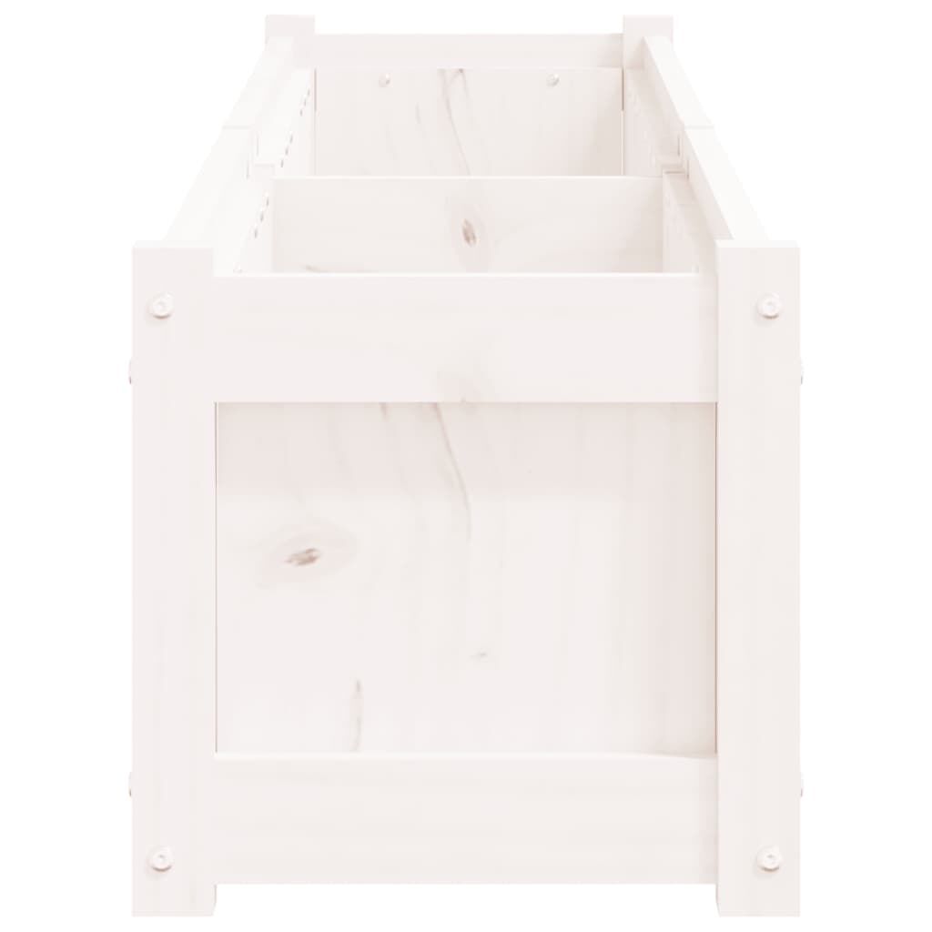 vidaXL Ζαρντινιέρα Λευκή 180 x 31 x 31 εκ. από Μασίφ Ξύλο Πεύκου