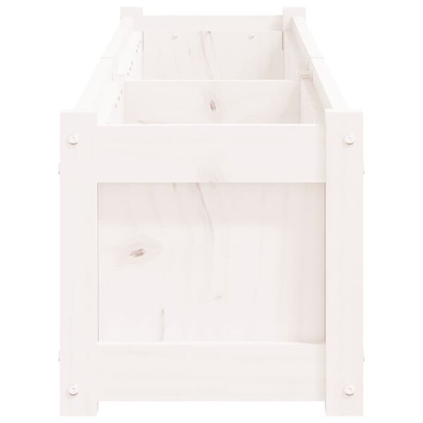 vidaXL Ζαρντινιέρα Λευκή 180 x 31 x 31 εκ. από Μασίφ Ξύλο Πεύκου
