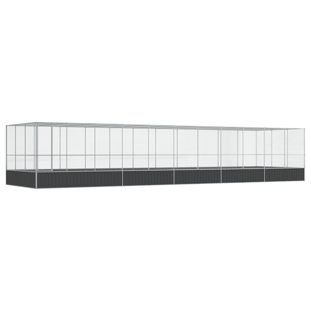 vidaXL Κλουβί με Επέκταση Ασημένιο 1139x307x212 εκ. Ατσάλινο