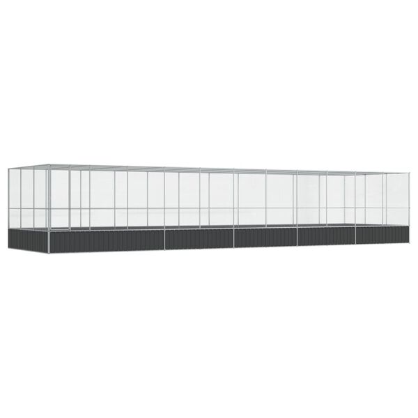 vidaXL Κλουβί με Επέκταση Ασημένιο 1139x307x212 εκ. Ατσάλινο