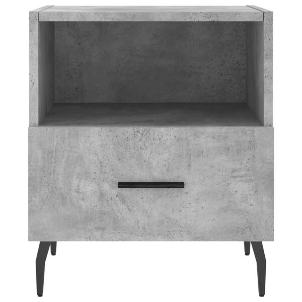 vidaXL Κομοδίνα 2 τεμ. Γκρι Σκυροδεμ. 40 x 35 x 47,5 εκ. Επεξεργ. Ξύλο