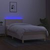 vidaXL &Kappa;&rho;&epsilon;&beta;ά&tau;&iota; Boxspring &mu;&epsilon; &Sigma;&tau;&rho;ώ&mu;&alpha; & LED &Kappa;&rho;&epsilon;&mu; 80x200 &epsilon;&kappa;. &Upsilon;&phi;&alpha;&sigma;&mu;ά&tau;&iota;&nu;&omicron;