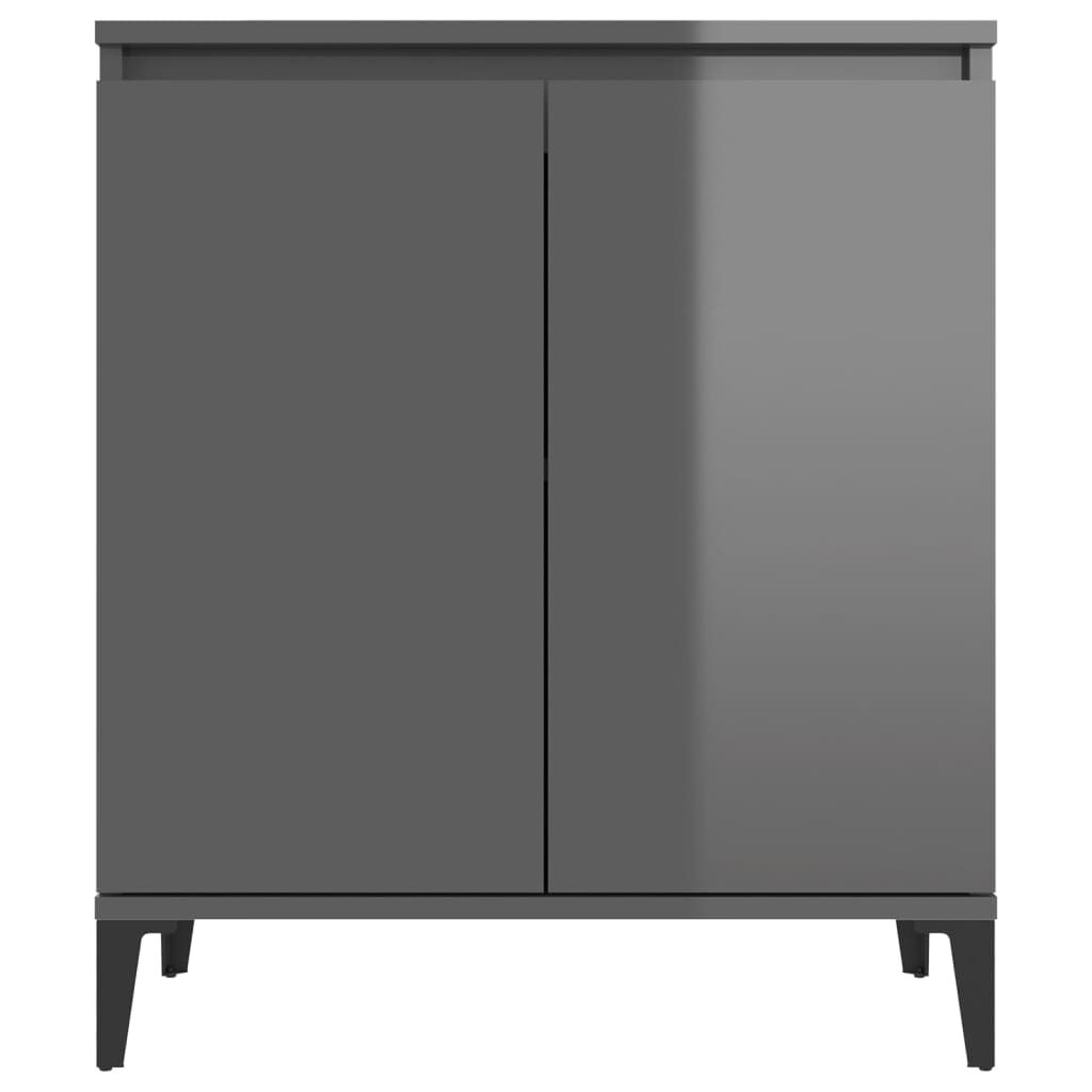 vidaXL Ντουλάπι Γυαλιστερό Γκρι 60 x 35 x 70 εκ. από Μοριοσανίδα