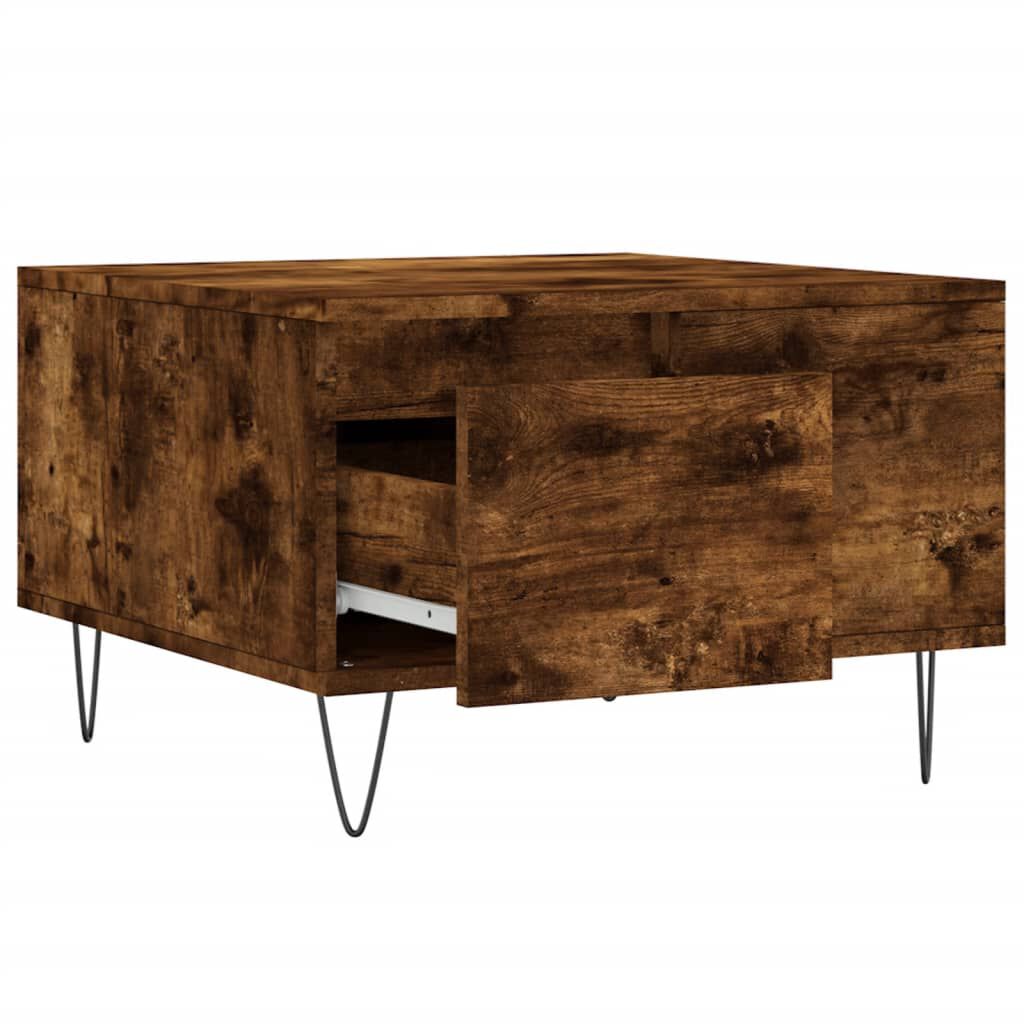 vidaXL Τραπεζάκι Σαλονιού Καπνιστή Δρυς 55x55x36,5εκ. Επεξεργασμ. Ξύλο