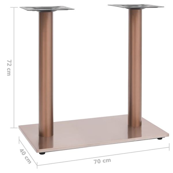 vidaXL Πόδι Τραπεζιού Bistro Μπρονζέ 70x40x72 εκ από Ανοξείδωτο Ατσάλι