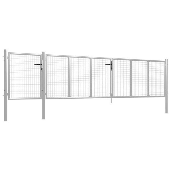 vidaXL Πόρτα Περίφραξης Κήπου Ασημί 500 x 75 εκ. Ατσάλινη