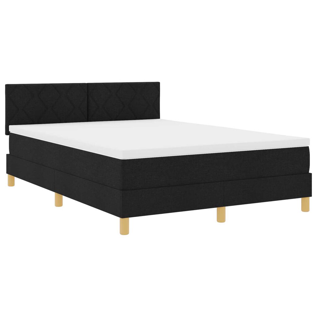 vidaXL Κρεβάτι με ελατήρια με στρώμα Μαύρο 160 x 200 cm ύφασμα