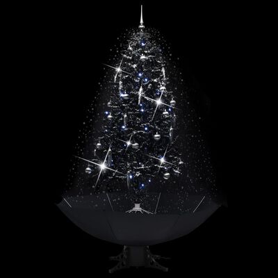 vidaXL Χριστουγεννιάτικο Δέντρο που Χιονίζει Μαύρο 190 εκ. PVC με Βάση