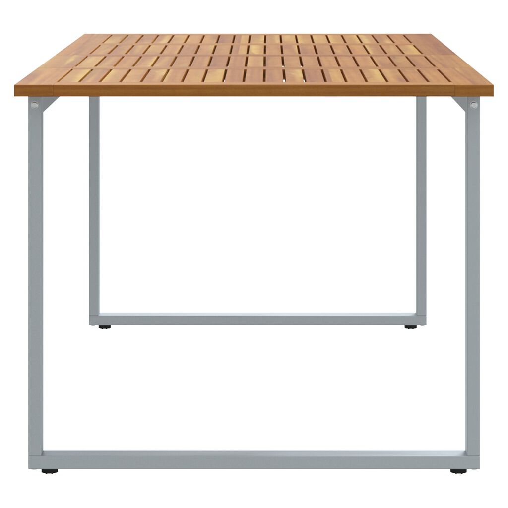 vidaXL Εξωτερικό Τραπέζι Φαγητού Γκρι 180x90x75 εκ Χάλυβας&Στερεό Ξύλο Ακακίας
