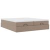 vidaXL Οθωμανικό κρεβάτι με στρώματα Cappucino 200x200cm Faux Leather