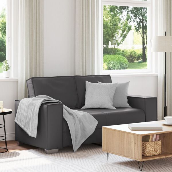 vidaXL Καναπές Loveseat 160 εκ με μαξιλάρι Γκρι Τεχνητό δέρμα