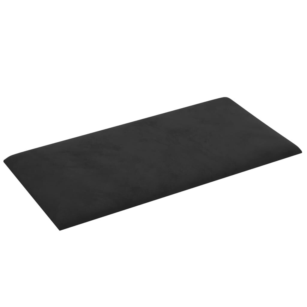 vidaXL Πάνελ Τοίχου 12 τεμ. Μαύρο 30 x 15 εκ. 0,54 μ² Βελούδινα