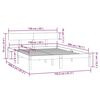 vidaXL Πλαίσιο Κρεβατιού Γκρι 150 x 200εκ. Μασίφ Ξύλο Πεύκου King Size