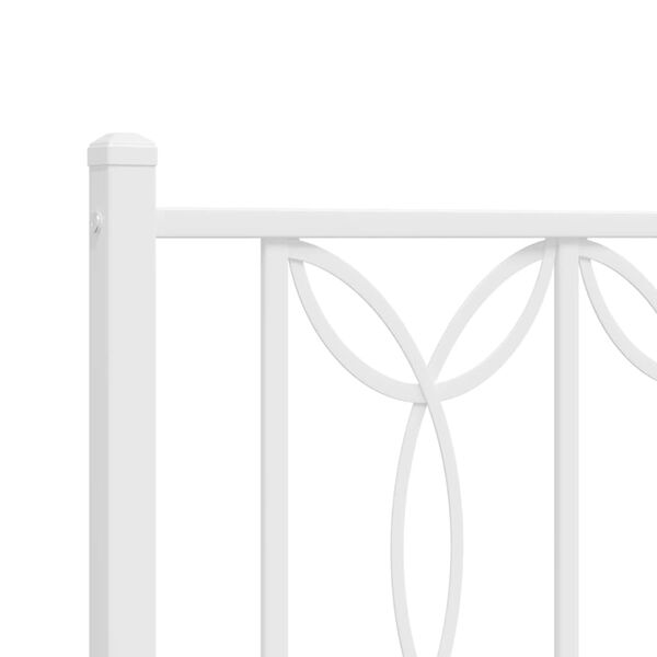 vidaXL Πλαίσιο Κρεβατιού με Κεφαλάρι&Ποδαρικό Λευκό 120x190εκ. Μέταλλο