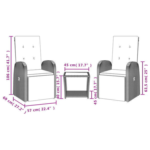 vidaXL &Sigma;&epsilon;&tau; &Tau;&rho;&alpha;&pi;&epsilon;&zeta;&alpha;&rho;ί&alpha;&sigmaf; &Kappa;ή&pi;&omicron;&upsilon; 3 &tau;&epsilon;&mu;. &Gamma;&kappa;&rho;&iota; &Sigma;&upsilon;&nu;&theta;. &Rho;&alpha;&tau;ά&nu; &mu;&epsilon; &Mu;&alpha;&xi;&iota;&lambda;ά&rho;&iota;&alpha;