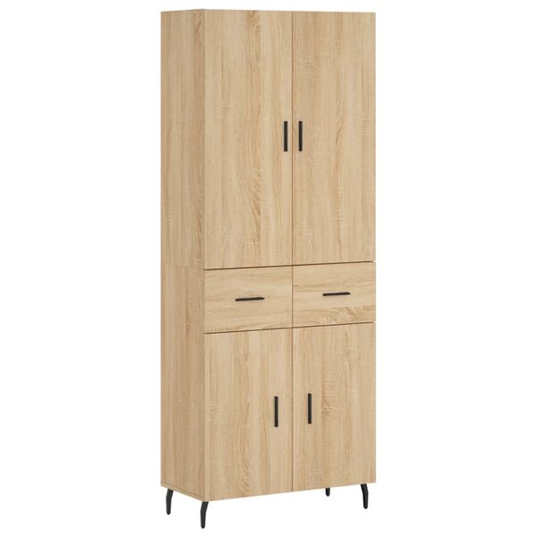 vidaXL Ντουλάπι Sonoma δρυς 69,5 x 34 x 180 εκ. από Επεξεργασμένο Ξύλο