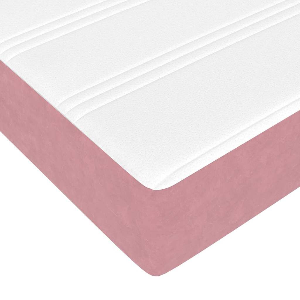 vidaXL Οθωμανικό κρεβάτι με στρώματα ροζ 200x200cm Velvet