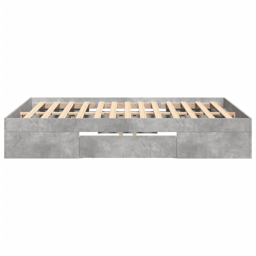 vidaXL Πλαίσιο Κρεβατιού Γκρι Σκυροδέματος 140x200 εκ. Επεξεργ. Ξύλο