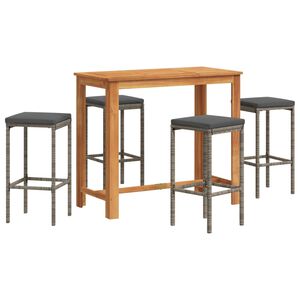 vidaXL &Sigma;&epsilon;&tau; &Mu;&pi;&alpha;&rho; &Kappa;ή&pi;&omicron;&upsilon; 5 &Tau;&epsilon;&mu;. &Gamma;&kappa;&rho;&iota; &Mu;&alpha;&sigma;ί&phi; &Xi;ύ&lambda;&omicron; &Alpha;&kappa;&alpha;&kappa;ί&alpha;&sigmaf; &kappa;&alpha;&iota; &Sigma;&upsilon;&nu;&theta;. &Rho;&alpha;&tau;ά&nu;