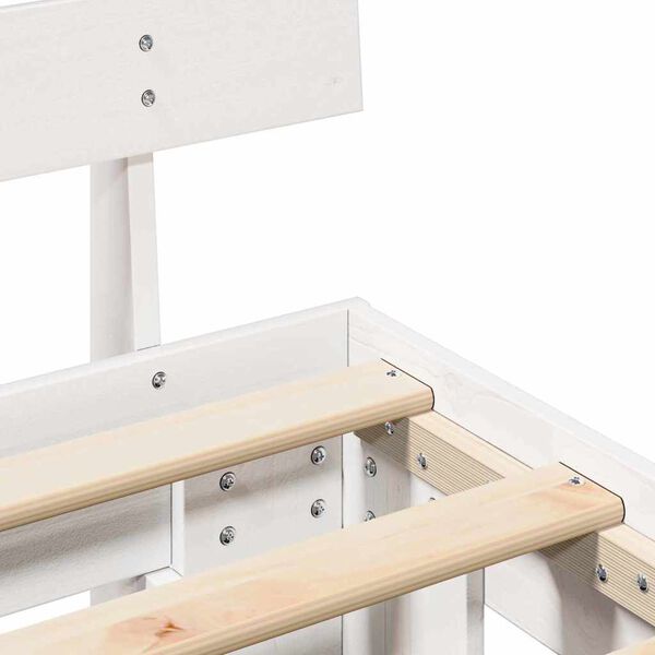 vidaXL Σκελετός Κρεβατιού Λευκό 75 x 190 cm Μασίφ ξύλο πεύκου