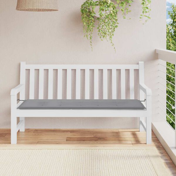 vidaXL Μαξιλάρι Πάγκου Κήπου Γκρι 150x50x4 εκ. Ύφασμα Oxford