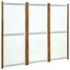 vidaXL Διαχωριστικό Δωματίου με 3 Πάνελ Λευκό Κρεμ 210 x 170 εκ.